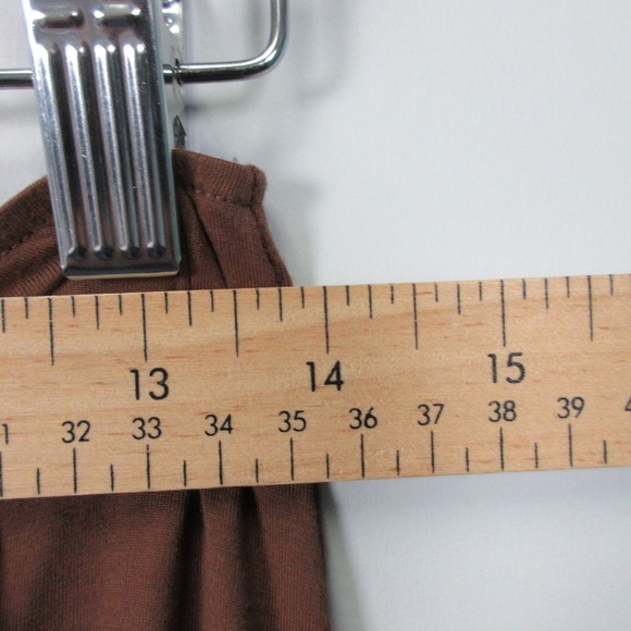 I.AM.GIA Halter Strapless Midi Dress M Brown Ruched Rayon Casual Beach 312 - Picture 5 of 8